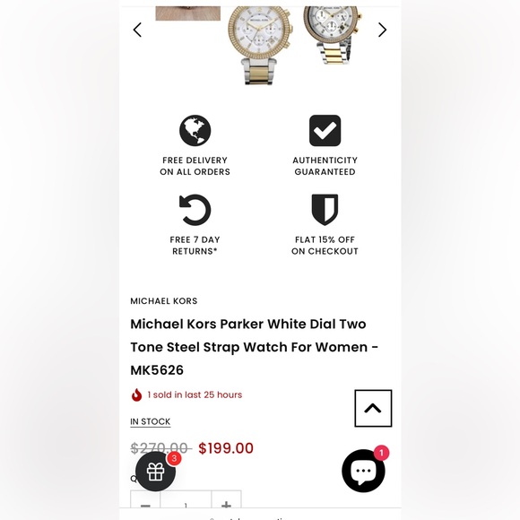 Michael Kors Women's Gold Silver Dial Quartz Watch. excellent condition. Used.⏱️ - Picture 2 of 3
